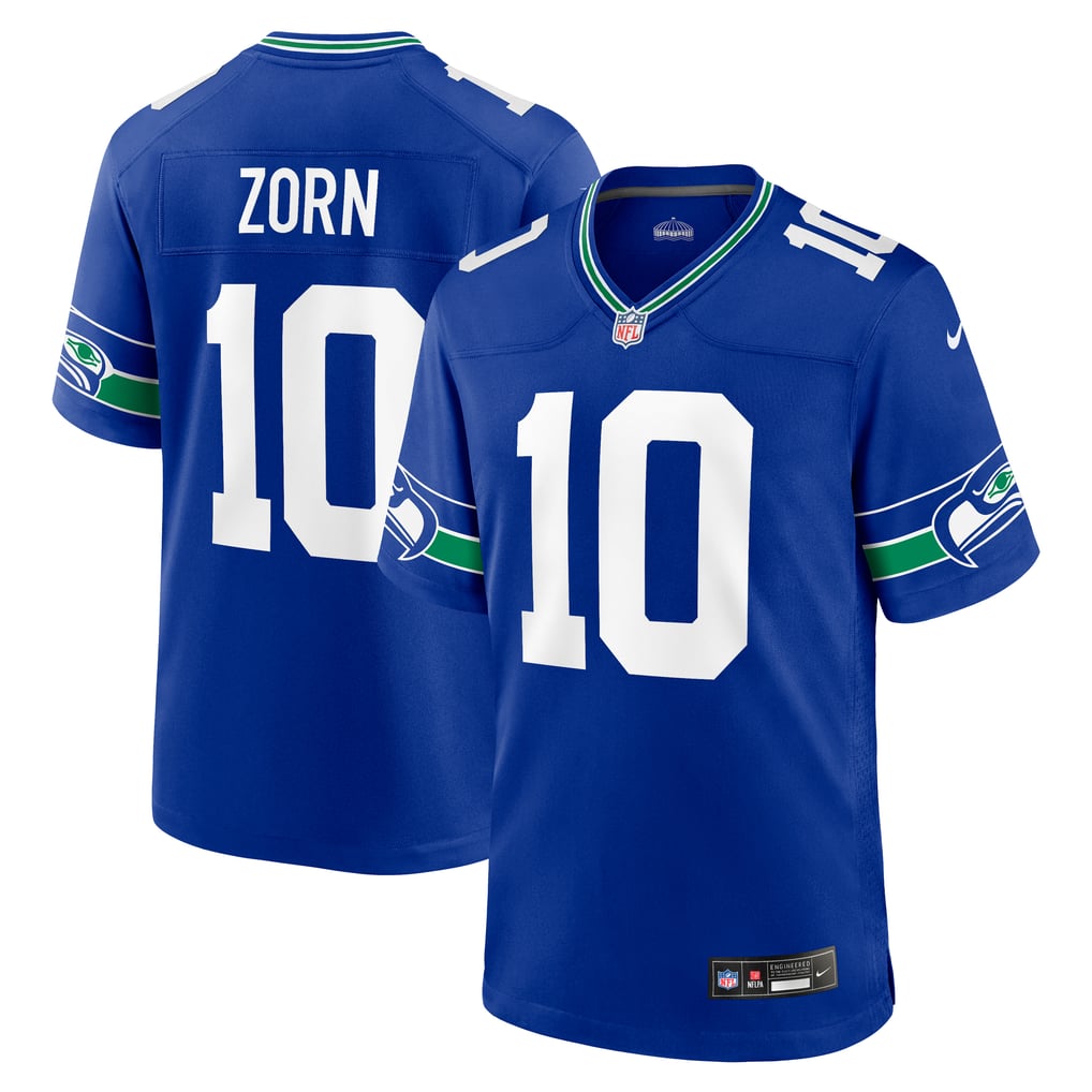 Men's Seattle Seahawks Jim Zorn Royal Retired Player Alternate Game Jersey