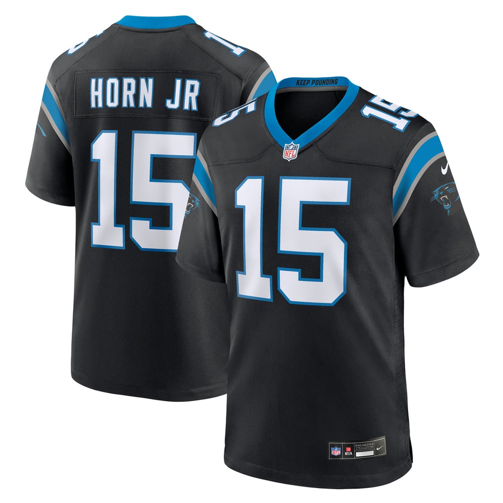 Men's Carolina Panthers Jimmy Horn Jr Black Team Game Jersey