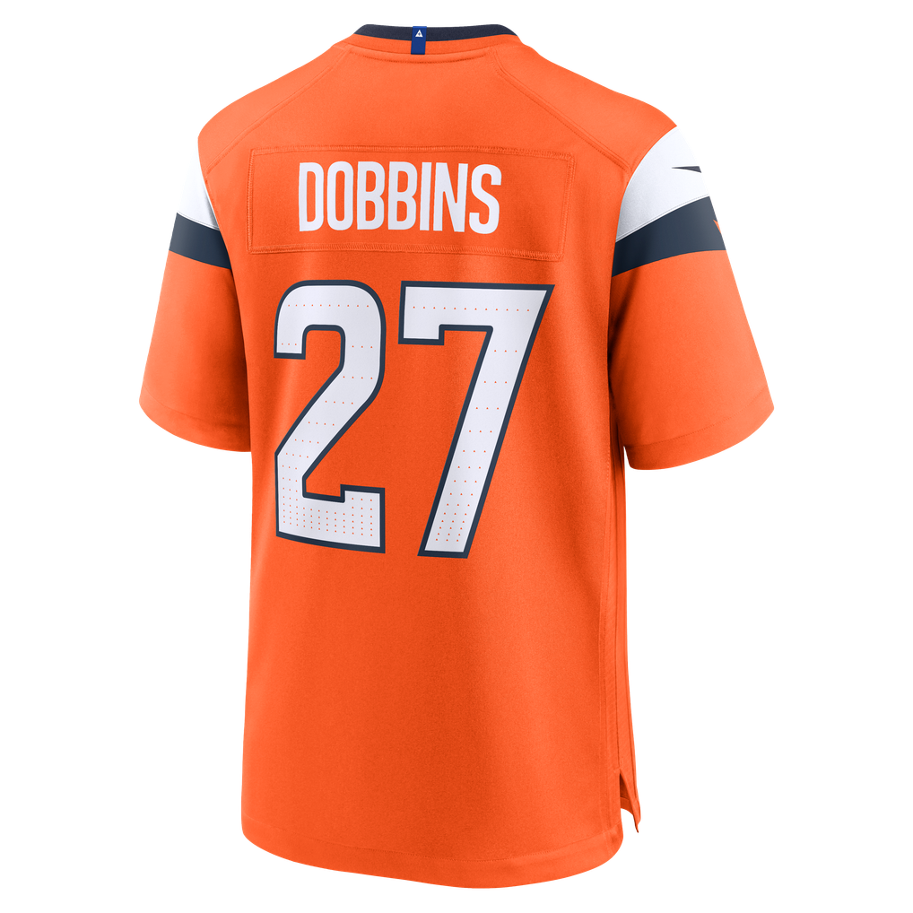 Men's Denver Broncos J.K. Dobbins Orange Team Game Jersey