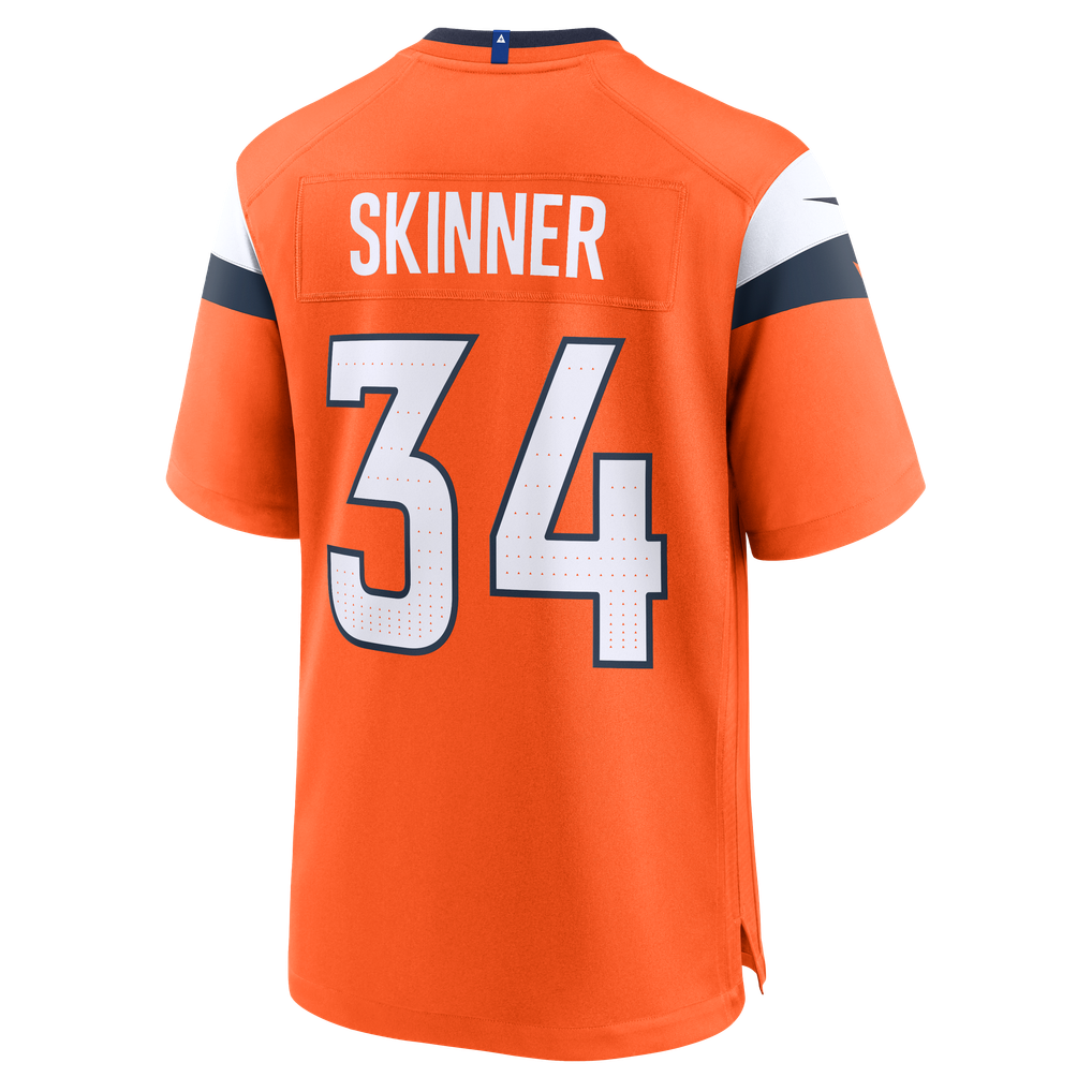 Men's Denver Broncos JL Skinner Orange Team Game Jersey