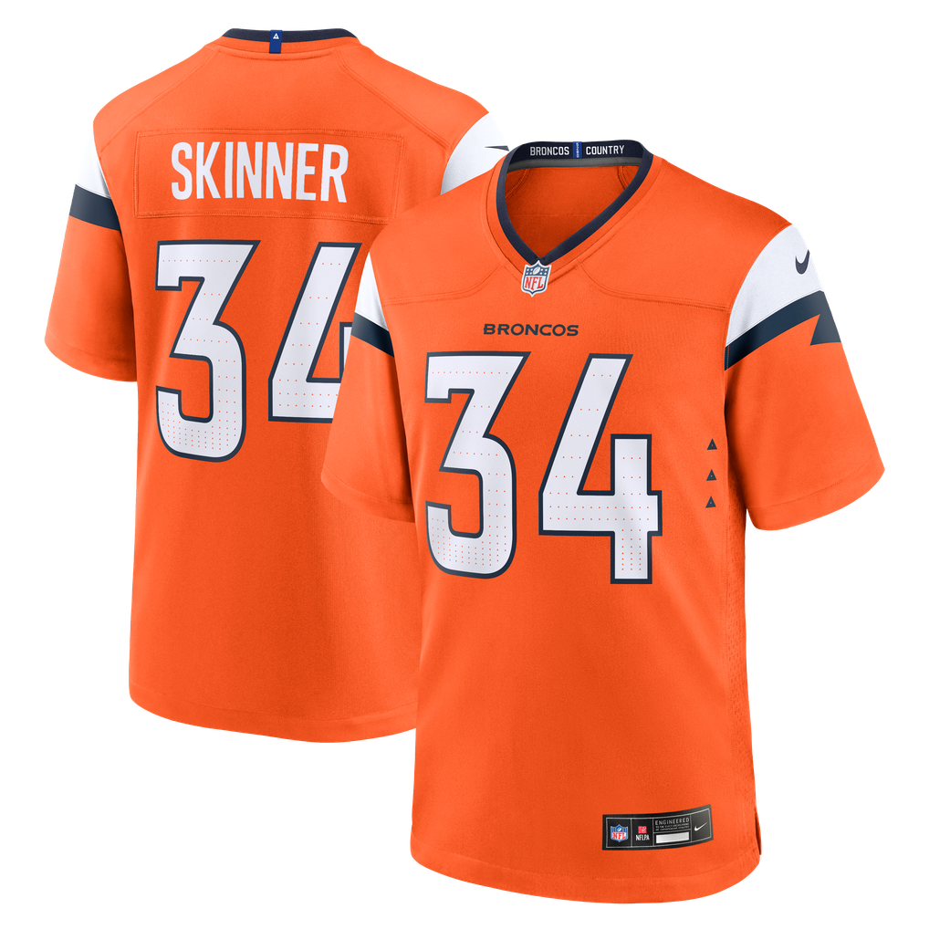 Men's Denver Broncos JL Skinner Orange Team Game Jersey