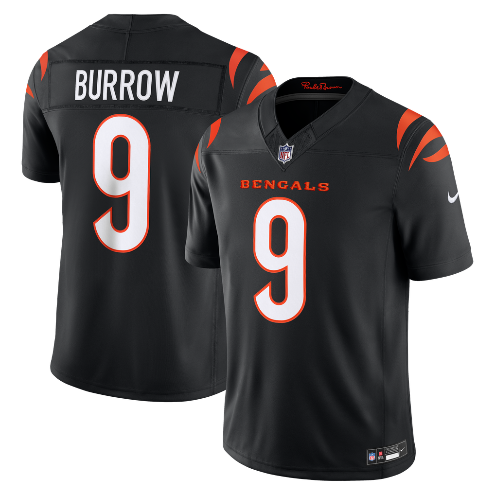Men's Cincinnati Bengals Joe Burrow Black Team Vapor F.U.S.E. Stitched Limited Jersey