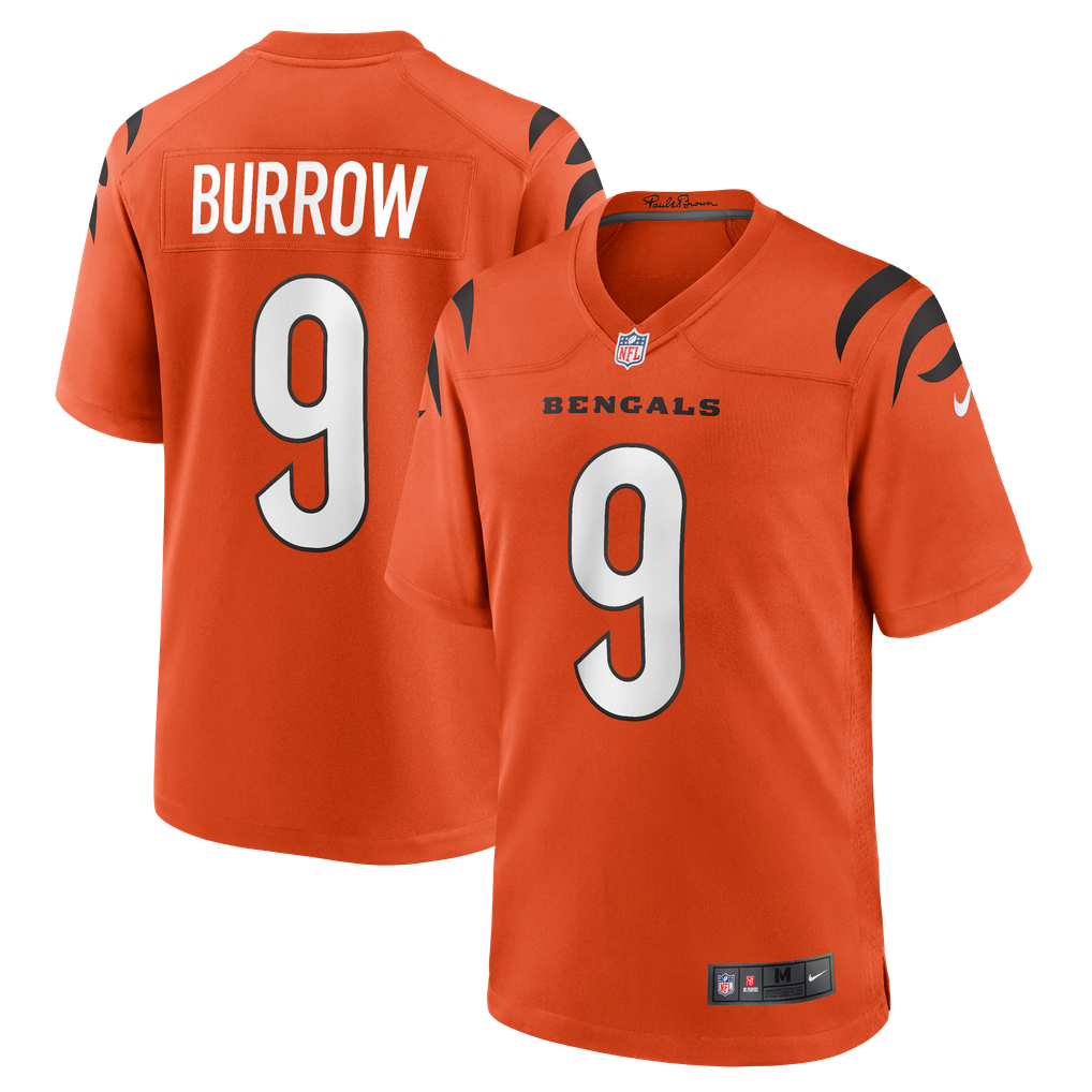 Men's Cincinnati Bengals Joe Burrow Orange Alternate Game Jersey