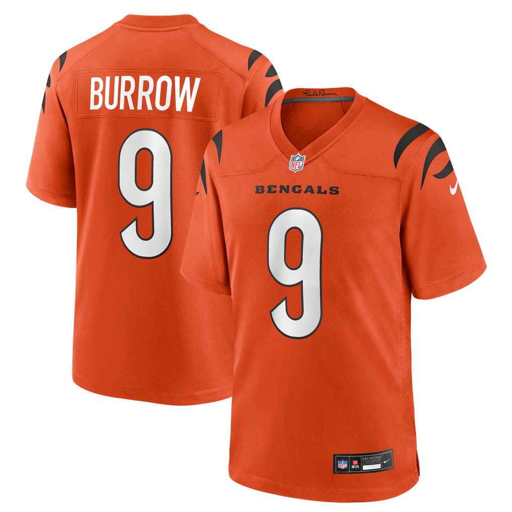 Men's Cincinnati Bengals Joe Burrow Orange Alternate Game Jersey