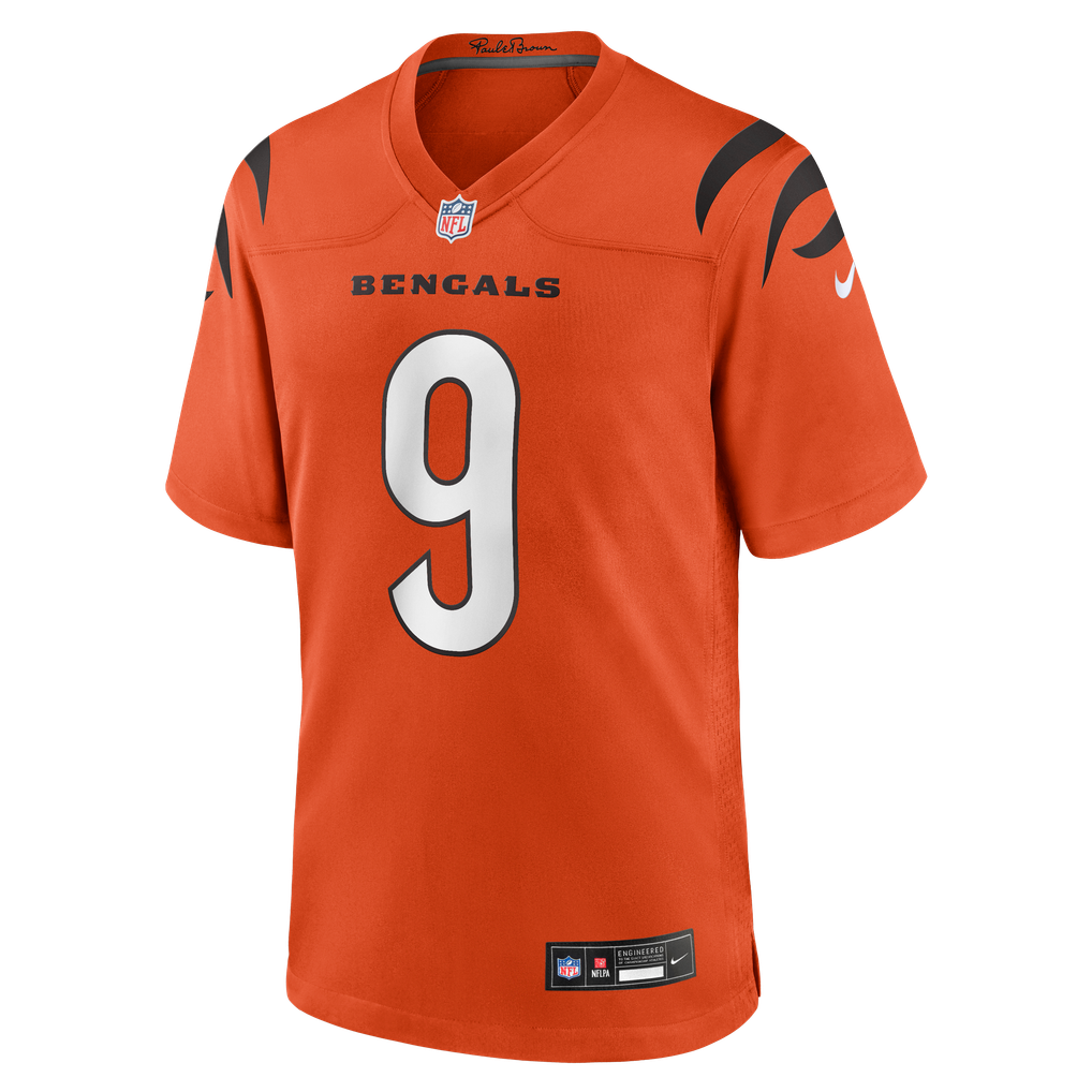 Men's Cincinnati Bengals Joe Burrow Orange Alternate Game Jersey