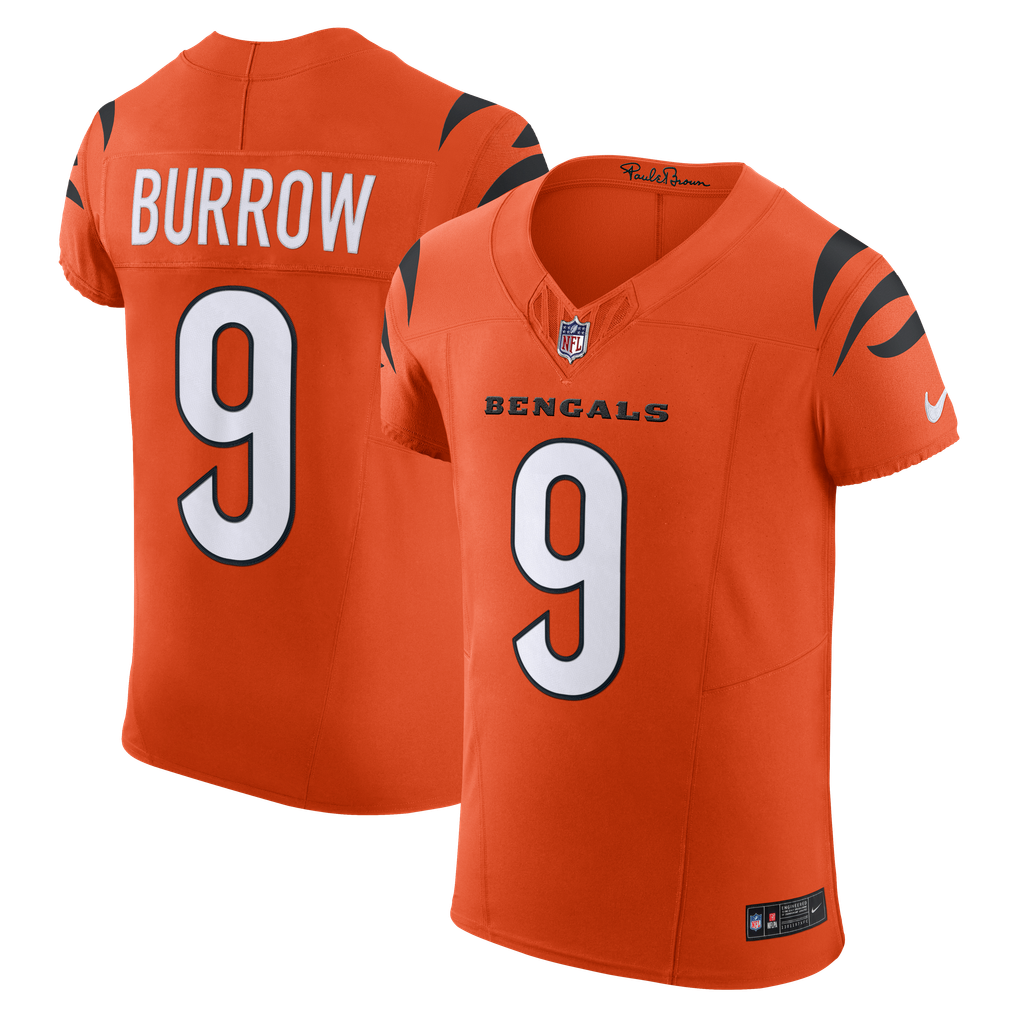 Men's Cincinnati Bengals Joe Burrow Orange Team Vapor F.U.S.E. Elite Jersey