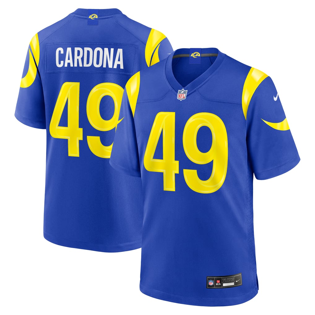 Men's Los Angeles Rams Joe Cardona Royal Team Game Jersey