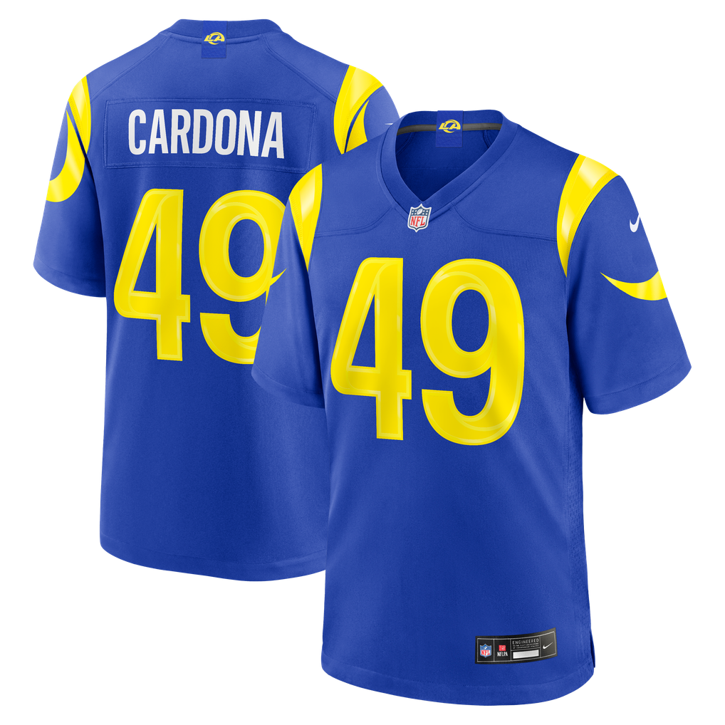Men's Los Angeles Rams Joe Cardona Royal Team Game Jersey