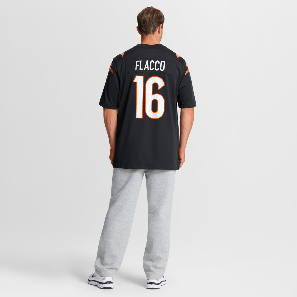 Men's Cincinnati Bengals Joe Flacco Black Team Game Jersey