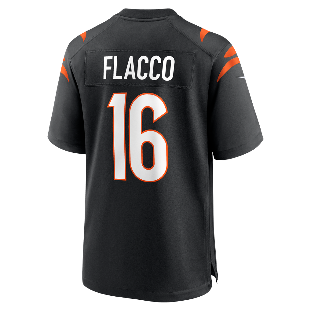 Men's Cincinnati Bengals Joe Flacco Black Team Game Jersey