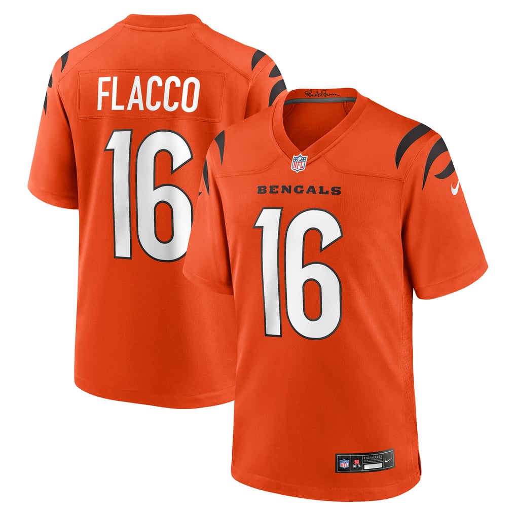Men's Cincinnati Bengals Joe Flacco Orange Alternate Game Jersey
