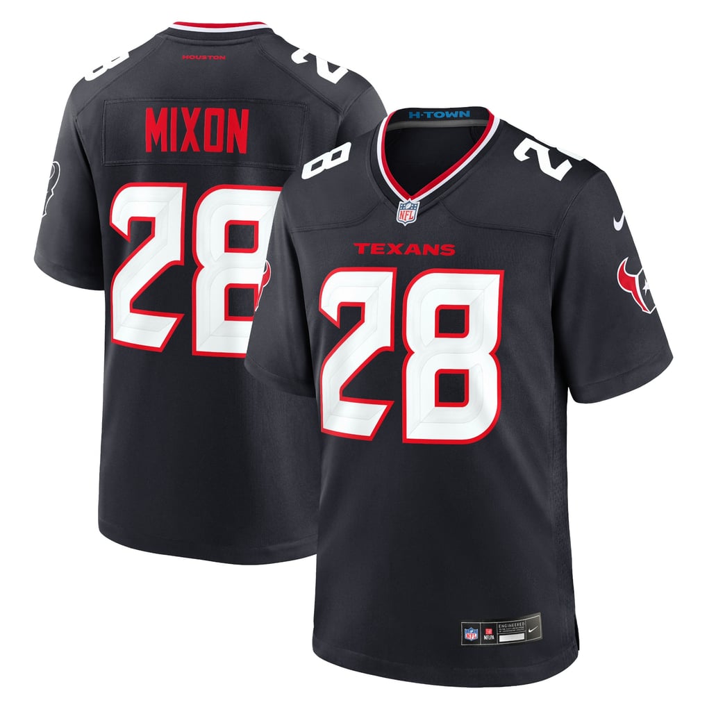 Men's Houston Texans Joe Mixon Navy Game Jersey