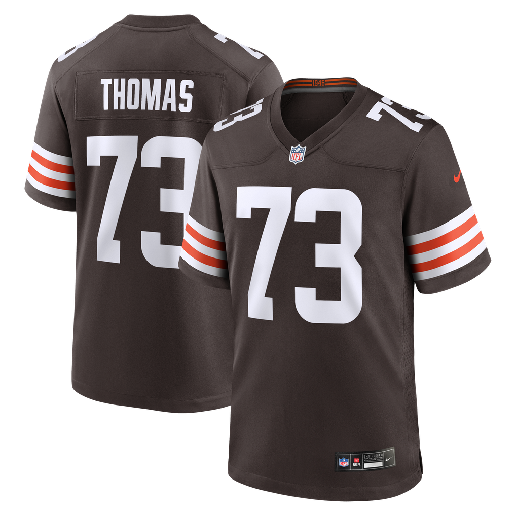 Men's Cleveland Browns Joe Thomas Brown Retired Game Player Jersey
