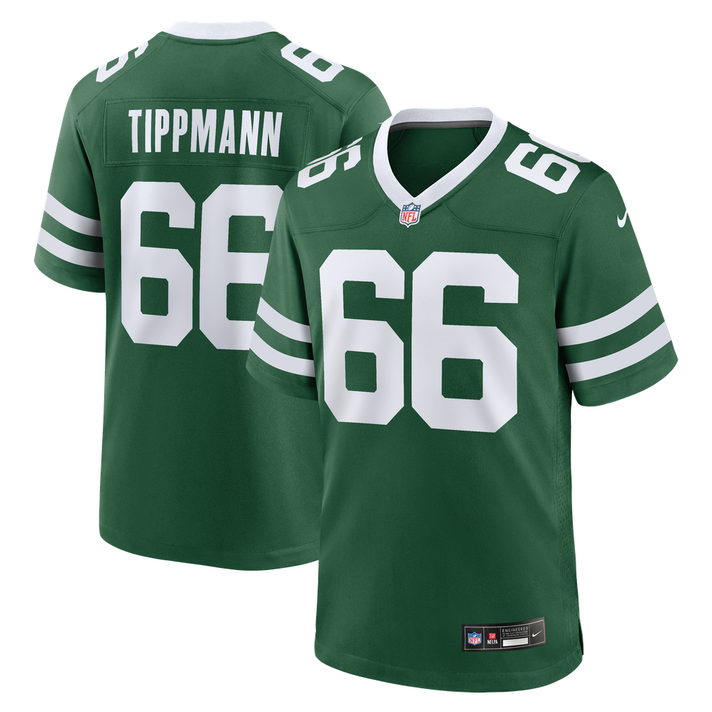 Men's New York Jets Joe Tippmann Legacy Green Team Game Jersey