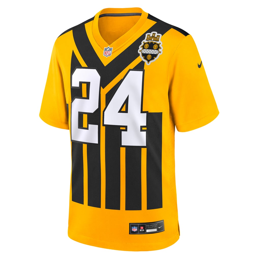 Men's Pittsburgh Steelers Joey Porter Jr. Gold Alternate 1933 Throwback Game Jersey