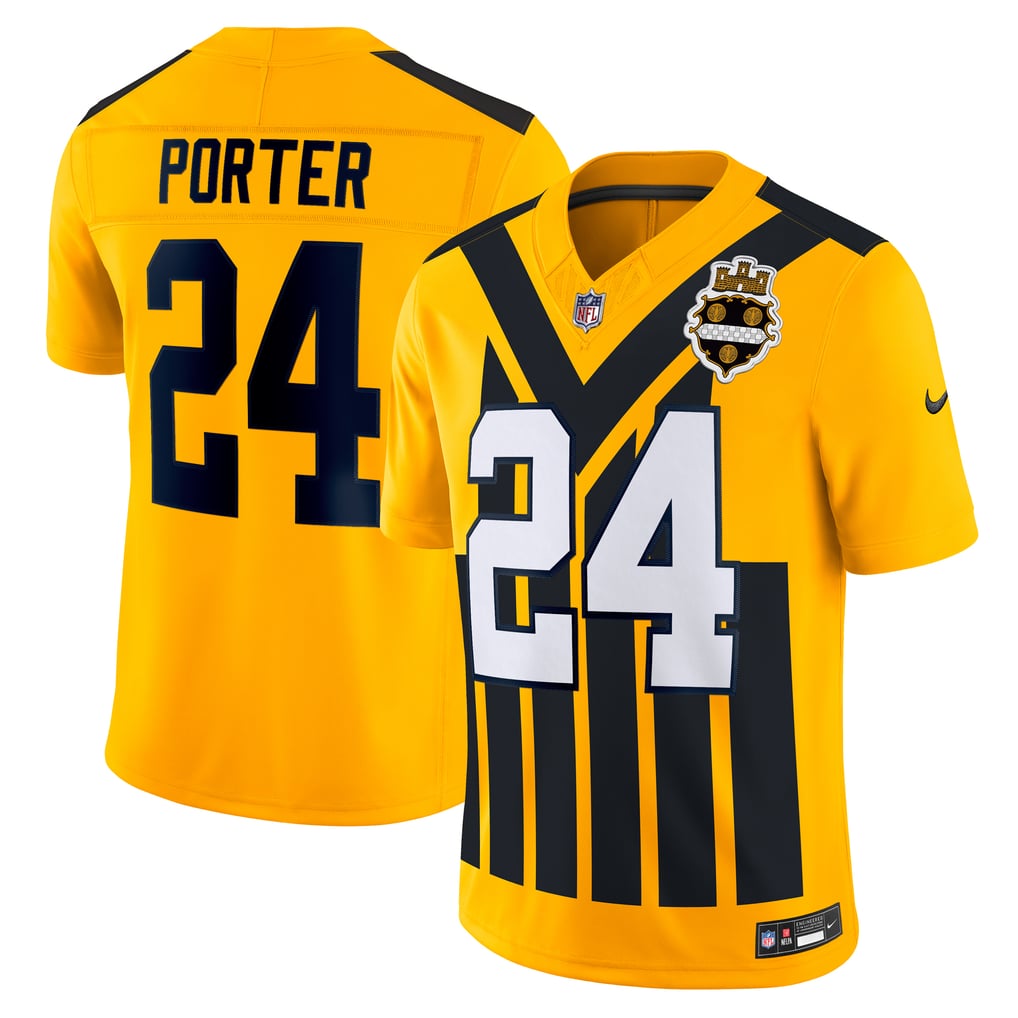 Men's Pittsburgh Steelers Joey Porter Jr. Gold Alternate 1933 Throwback Vapor F.U.S.E. Limited Jersey