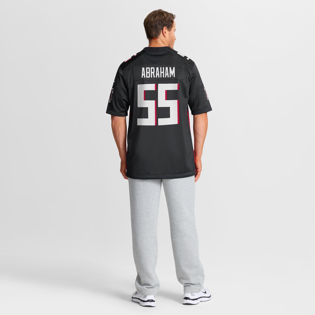 Men's Atlanta Falcons John Abraham Black Game Retired Player Jersey