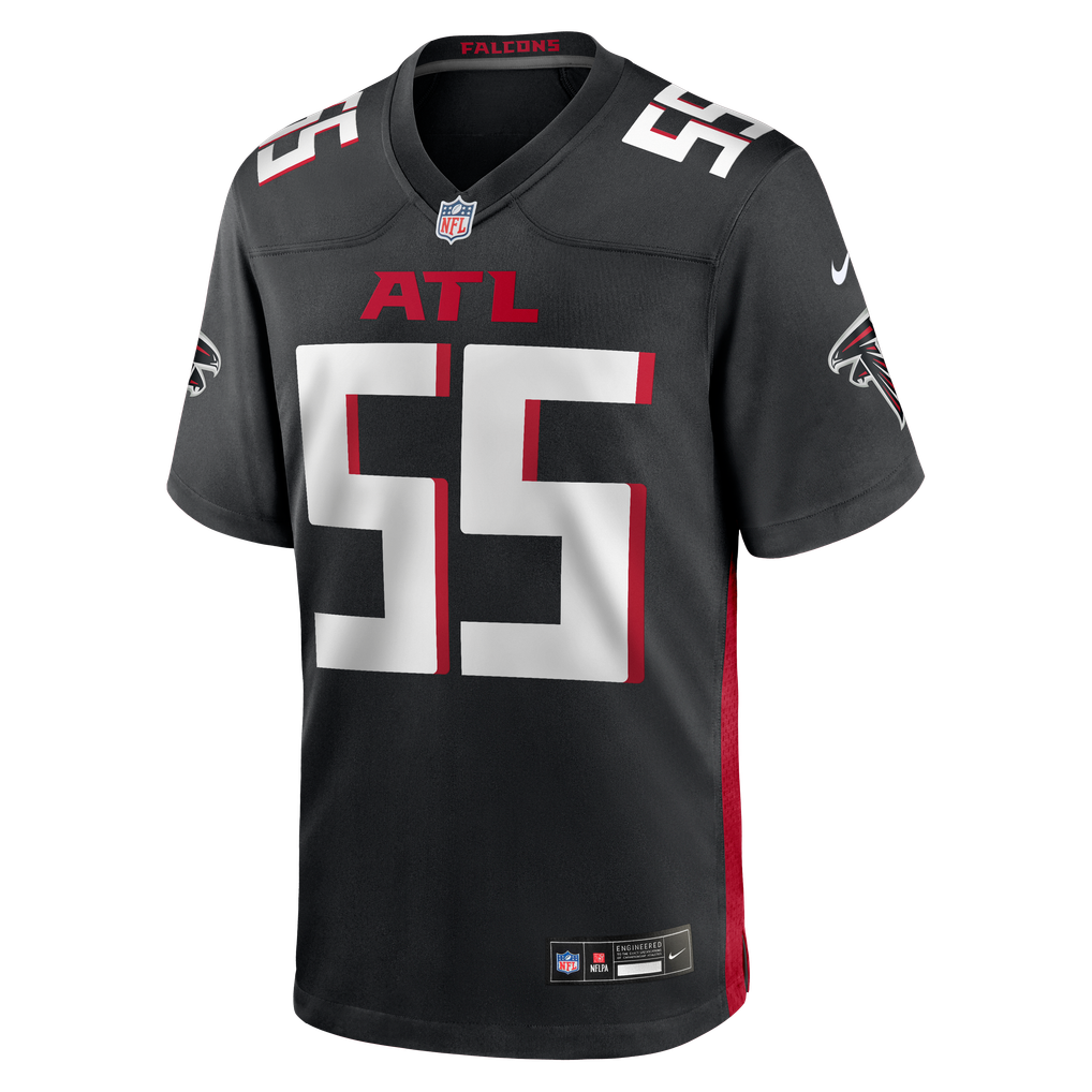 Men's Atlanta Falcons John Abraham Black Game Retired Player Jersey