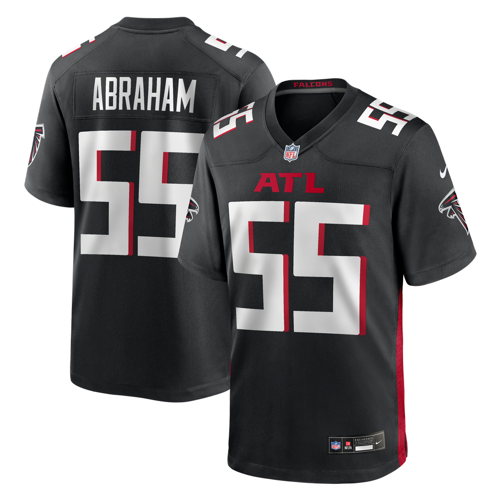 Men's Atlanta Falcons John Abraham Black Game Retired Player Jersey