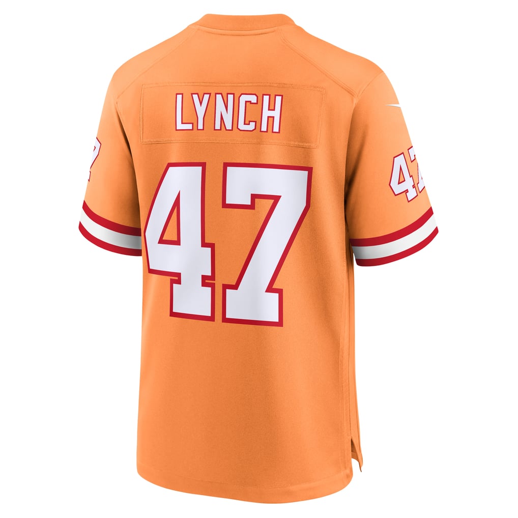 Men's Tampa Bay Buccaneers John Lynch Orange Throwback Game Jersey
