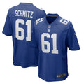Men's New York Giants John Michael Schmitz Royal Team Game Jersey