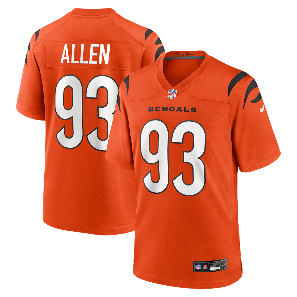 Men's Cincinnati Bengals Jonathan Allen Orange Alternate Game Jersey