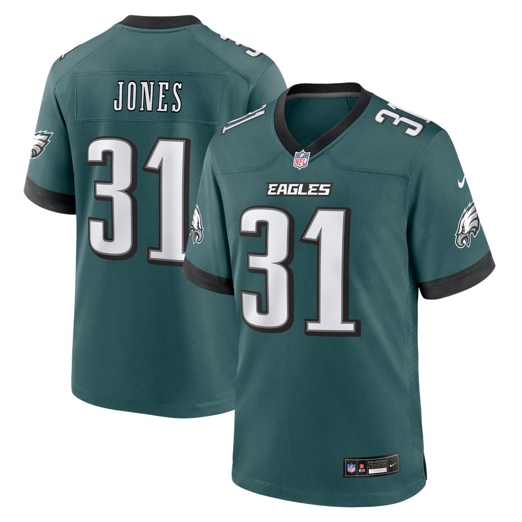Men's Philadelphia Eagles Jonathan Jones Midnight Green Team Game Jersey
