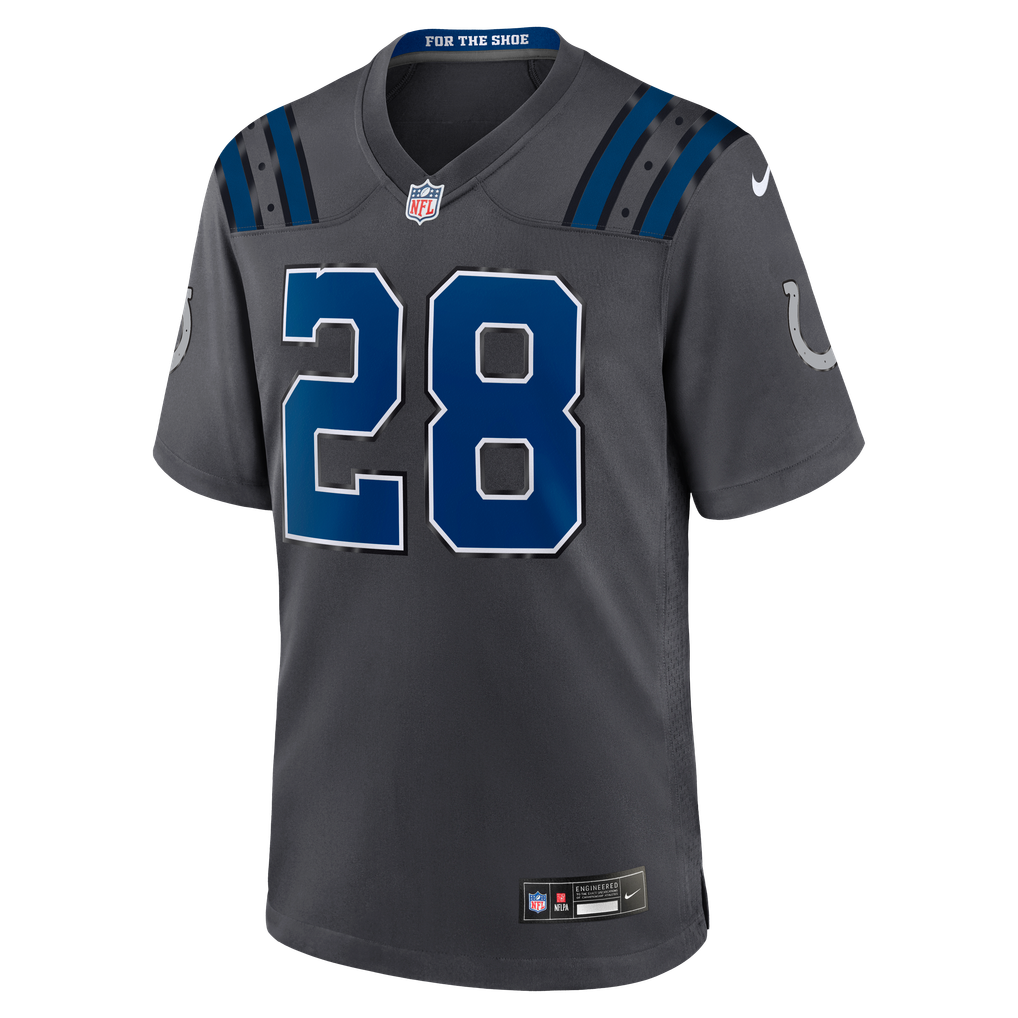 Men's Indianapolis Colts Jonathan Taylor Anthracite 2026 Rivalries Collection Game Jersey