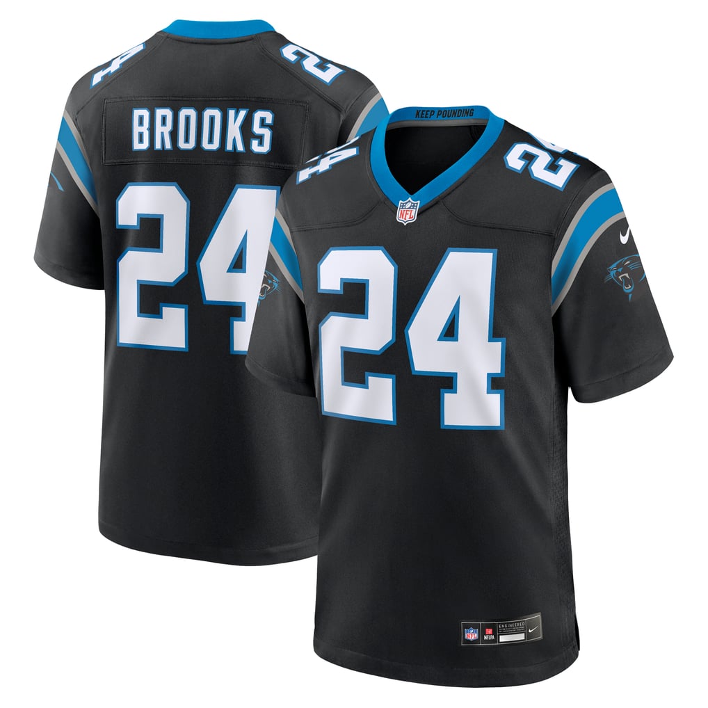 Men's Carolina Panthers Jonathon Brooks Black Game Jersey
