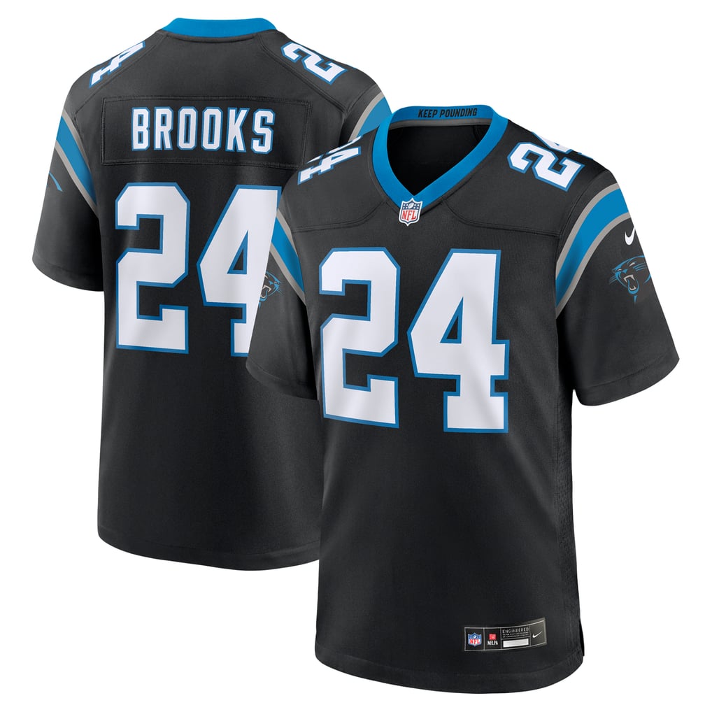 Men's Carolina Panthers Jonathon Brooks Black Game Jersey