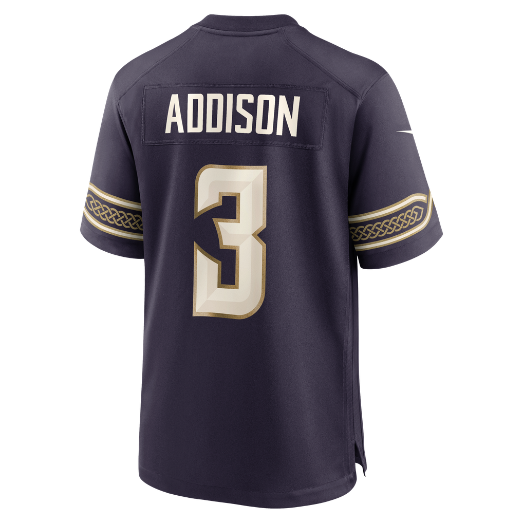 Men's Minnesota Vikings Jordan Addison Purple 2026 Rivalries Collection Game Jersey
