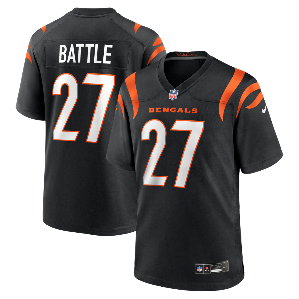 Men's Cincinnati Bengals Jordan Battle Black Team Game Jersey