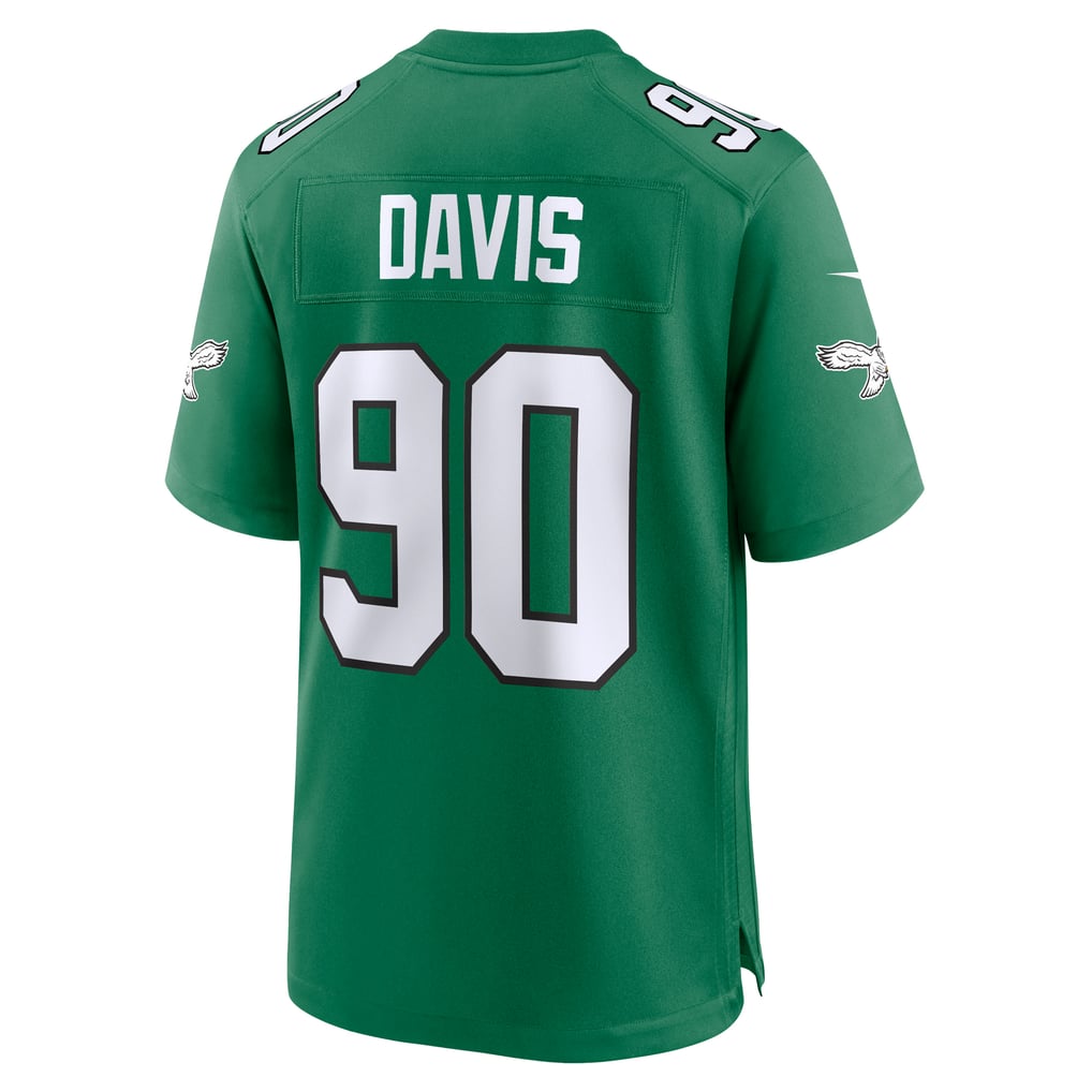 Men's Philadelphia Eagles Jordan Davis Kelly Green Alternate Game Jersey