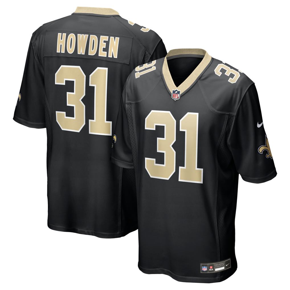 Men's New Orleans Saints Jordan Howden Black Team Game Jersey