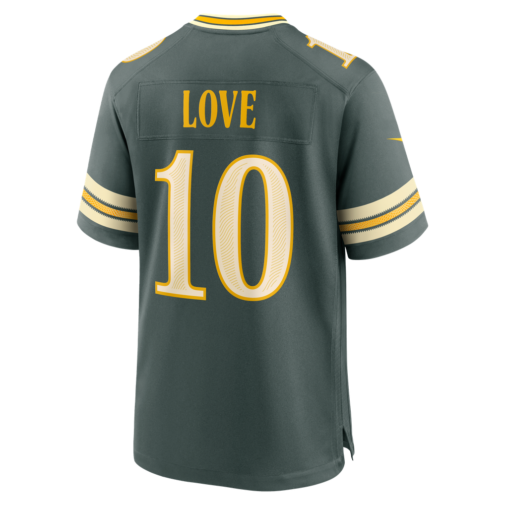 Men's Green Bay Packers Jordan Love Green 2026 Rivalries Collection Game Jersey