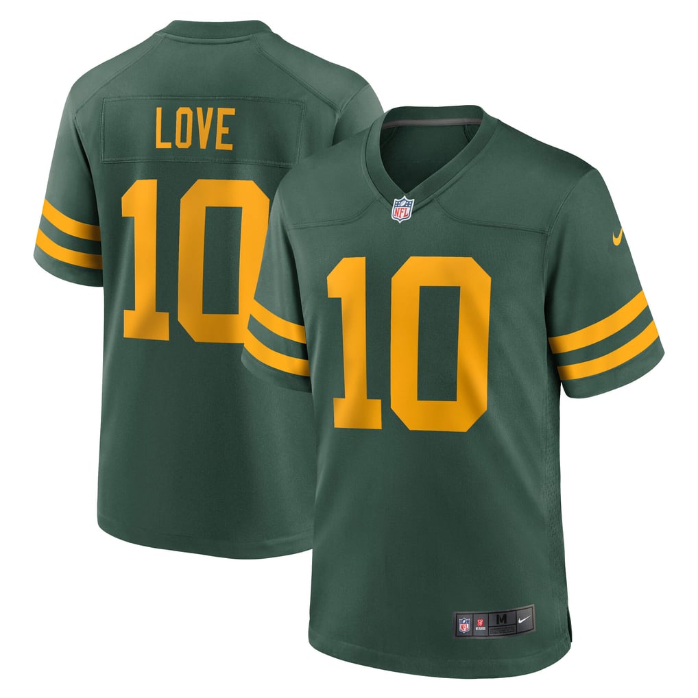 Men's Green Bay Packers Jordan Love Green Alternate Game Jersey