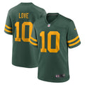Men's Green Bay Packers Jordan Love Green Alternate Game Jersey