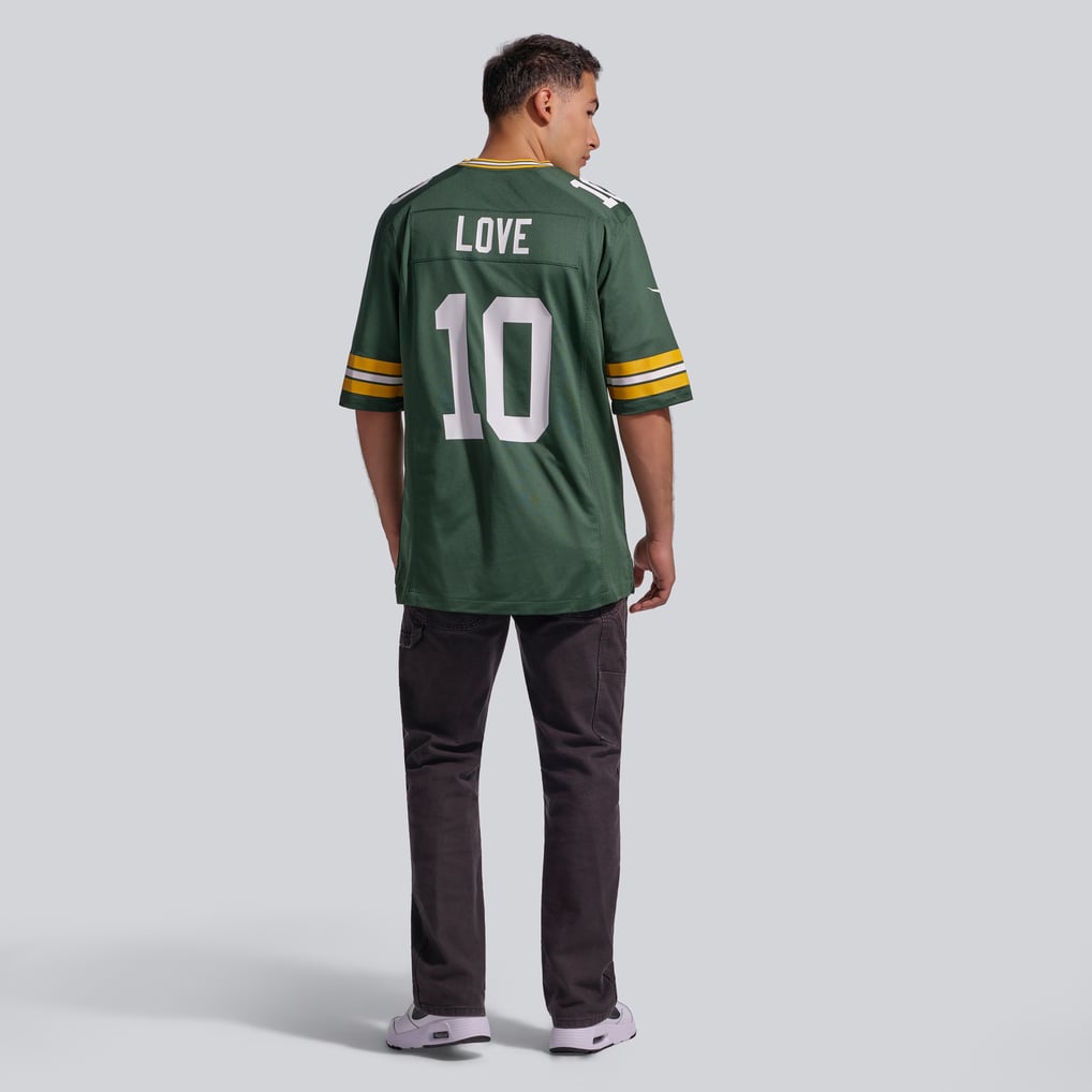 Men's Green Bay Packers Jordan Love Green Player Game Jersey