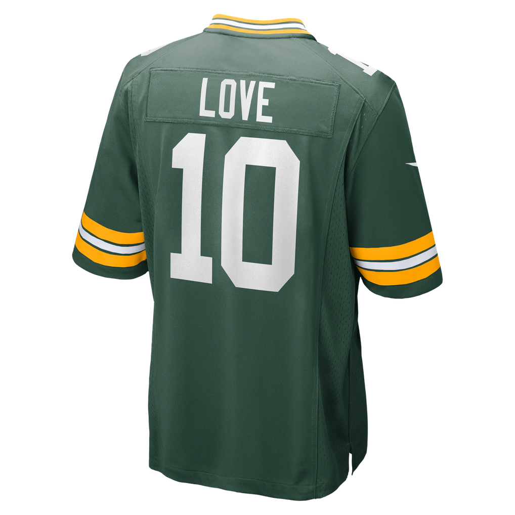 Men's Green Bay Packers Jordan Love Green Player Game Jersey