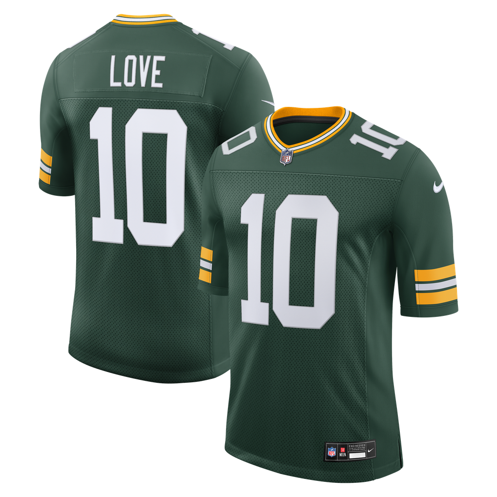 Men's Green Bay Packers Jordan Love Green Vapor Untouchable Stitched Limited Jersey
