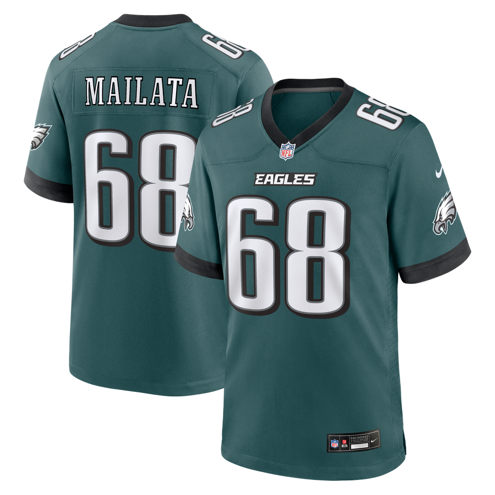 Men's Philadelphia Eagles Jordan Mailata Midnight Green Team Game Jersey