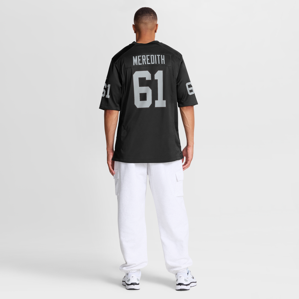 Men's Las Vegas Raiders Jordan Meredith Black Game Player Jersey