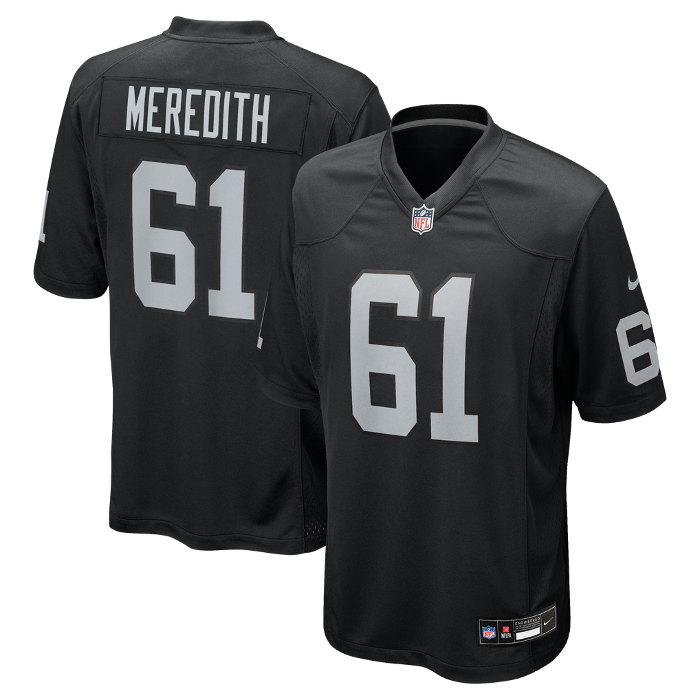 Men's Las Vegas Raiders Jordan Meredith Black Game Player Jersey