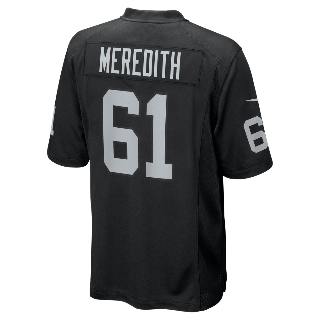 Men's Las Vegas Raiders Jordan Meredith Black Game Player Jersey