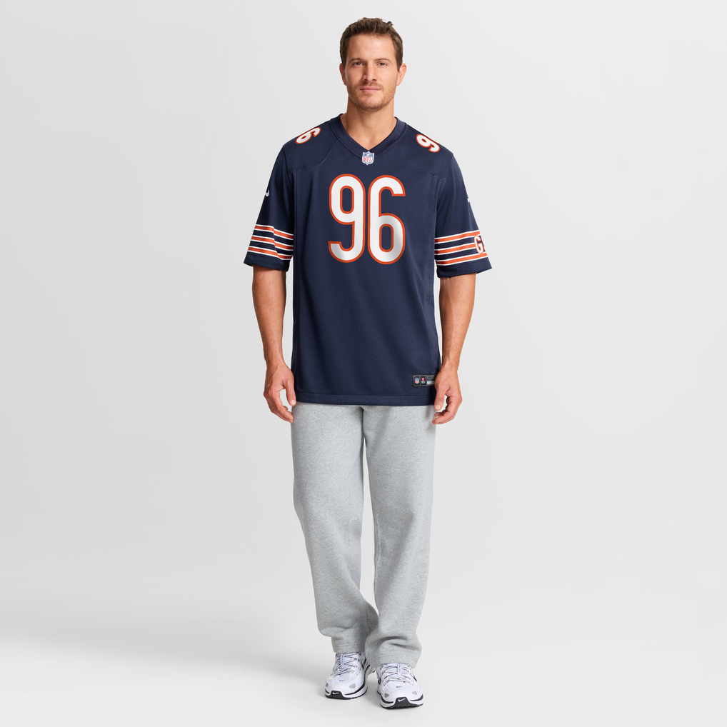 Men's Chicago Bears Jordan van den Berg Navy Team Game Jersey