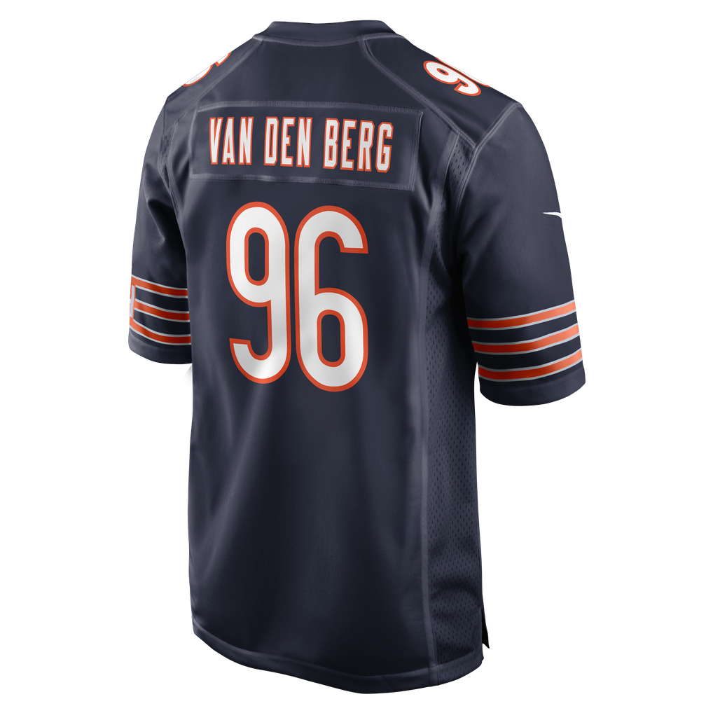 Men's Chicago Bears Jordan van den Berg Navy Team Game Jersey