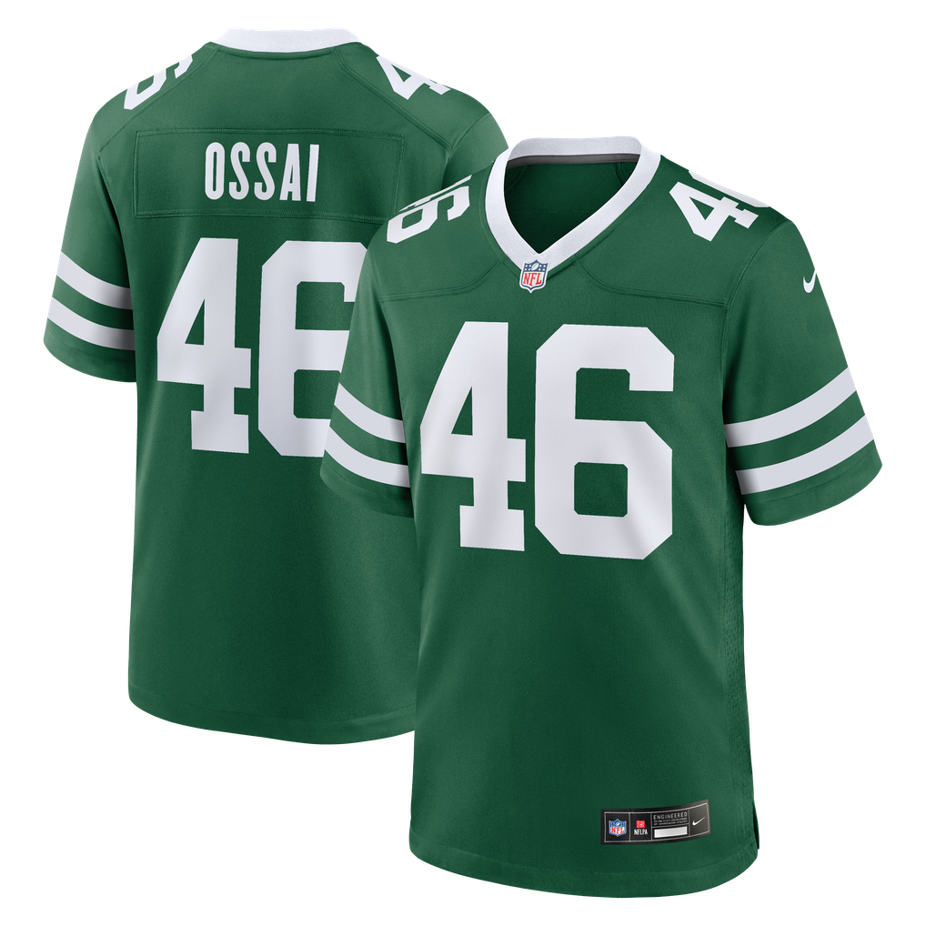Men's New York Jets Joseph Ossai Legacy Green Team Game Jersey