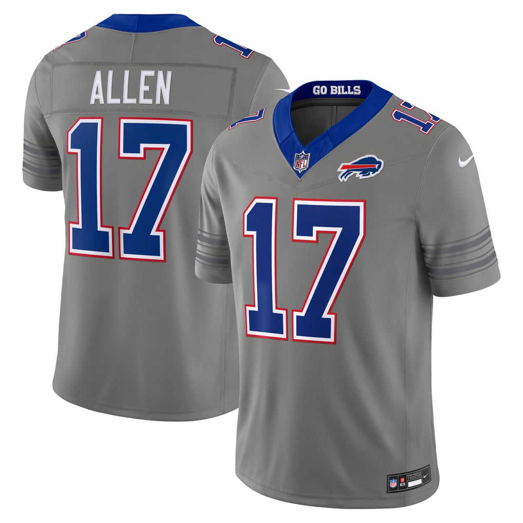 Men's Buffalo Bills Josh Allen Gray Nickel City Vapor F.U.S.E. Stitched Limited Jersey