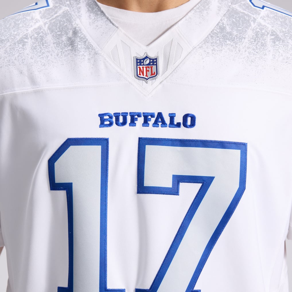 Men's Buffalo Bills Josh Allen White Rivalries Collection Stitched Limited Jersey