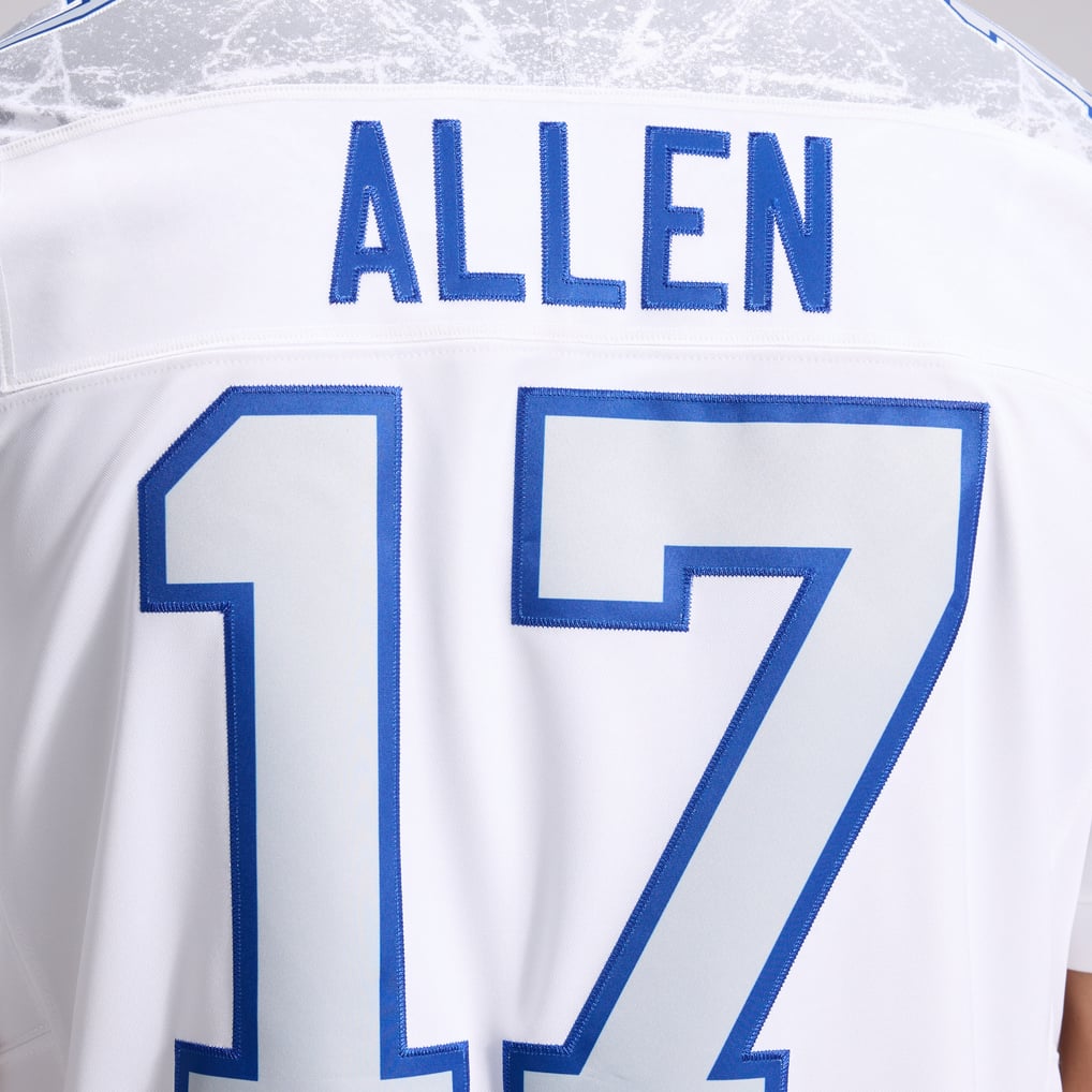 Men's Buffalo Bills Josh Allen White Rivalries Collection Stitched Limited Jersey